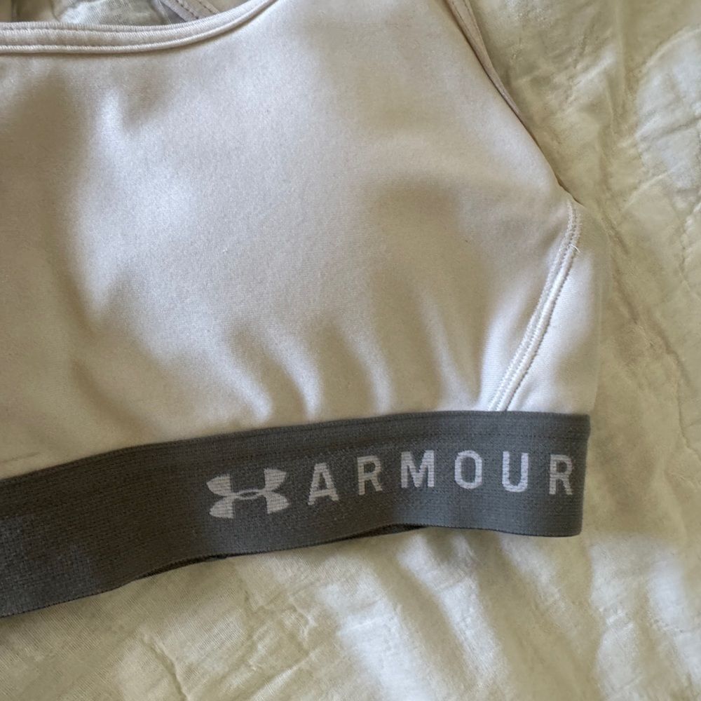 Under Armour White and Grey Sports Bra Size Small - Picture 5 of 9